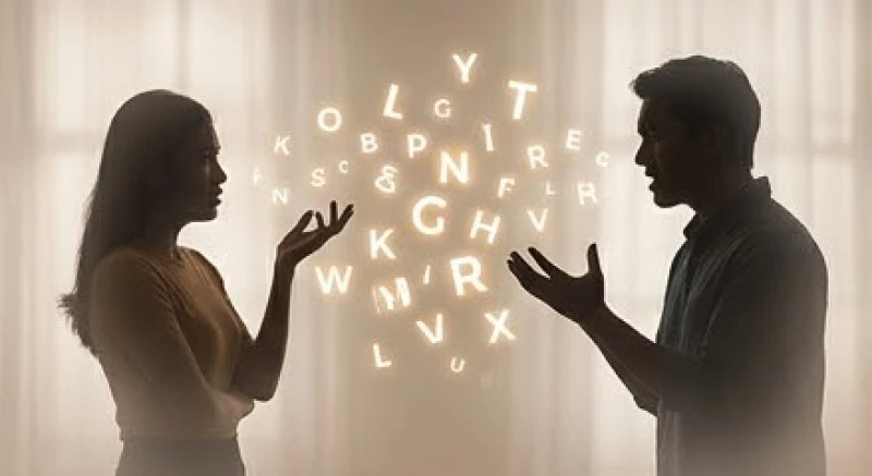 Hai người đang thể hiện sự bối rối và bất đồng quan điểm khi không thể diễn đạt ý tưởng cho đối phương