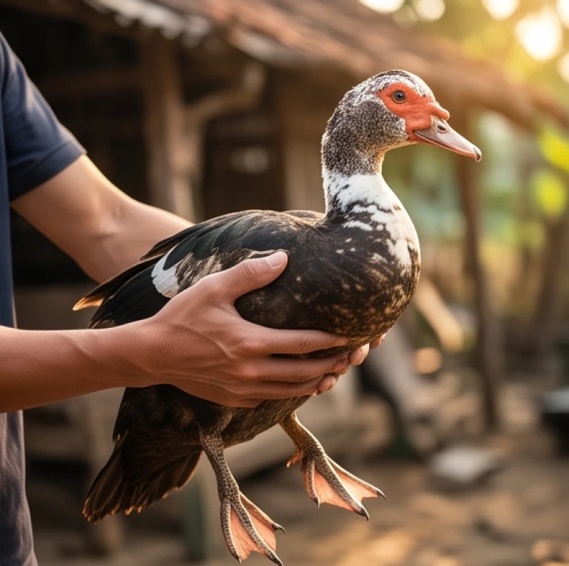 Mơ thấy vịt xiêm đánh con gì? Giải mã điềm báo phong thủy 7 Đôi bàn tay đang cẩn thận ôm trọn một con vịt xiêm to lớn thể hiện sự làm chủ các cơ hội kinh doanh