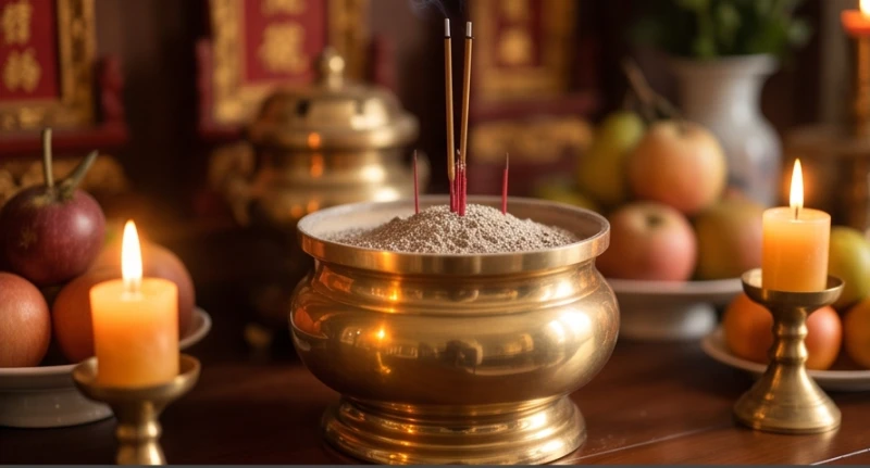 Thứ tự khấn thần linh và gia tiên: Quy trình chuẩn tránh phạm kỵ 2 Bát hương thờ Thần linh Thổ Công luôn được ưu tiên đặt ở vị trí cao nhất và chính giữa trên bàn thờ gia đình