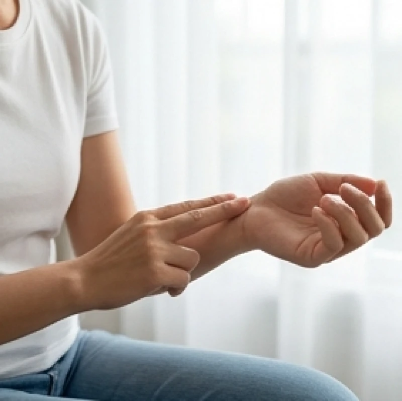 Hồi hộp bất thường là điềm gì: Giải mã 12 khung giờ & mẹo làm dịu 8 Hành động tự bắt mạch cổ tay để kiểm tra tần số nhịp tim khi có dấu hiệu bồn chồn