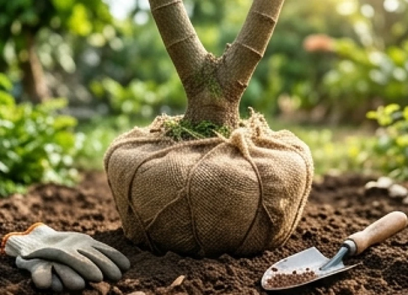 Lựa chọn bầu rễ cây bóng mát khỏe mạnh với đường kính gốc lớn để trồng ngoài sân