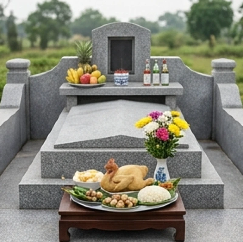 Văn khấn 100 ngày ngoài mộ: Bài cúng chuẩn và sắm lễ bài bản 5 Mâm lễ dâng Thần linh được đặt ở vị trí bệ thờ cao, trong khi mâm cúng vong linh đặt ở phía dưới chân bia mộ