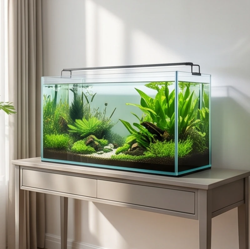 Bể cá phong thủy tuổi Sửu: Cấu hình chuẩn nạp âm và kích thước 4 Bể cá hình chữ nhật cân đối đại diện cho hành Mộc mang lại sự vững chãi