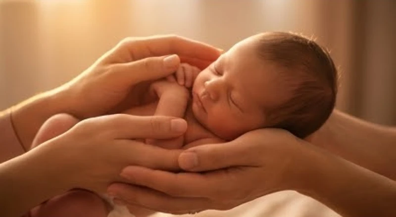 Vòng tay ấm áp đang nâng niu và bảo vệ một em bé sơ sinh, thể hiện sự trắc ẩn và bản lĩnh đối mặt với những thử thách