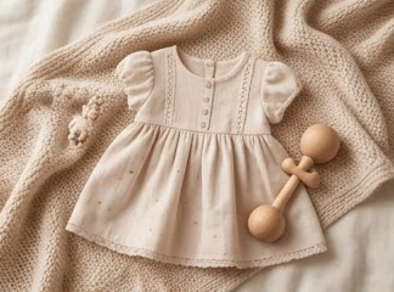 Tuổi Dần sinh con tháng nào tốt: chọn theo ngũ hành bố mẹ 7 Chiếc váy xòe nhỏ xíu và một chiếc lục lạc bằng gỗ được đặt tinh tế trên chiếc thảm len