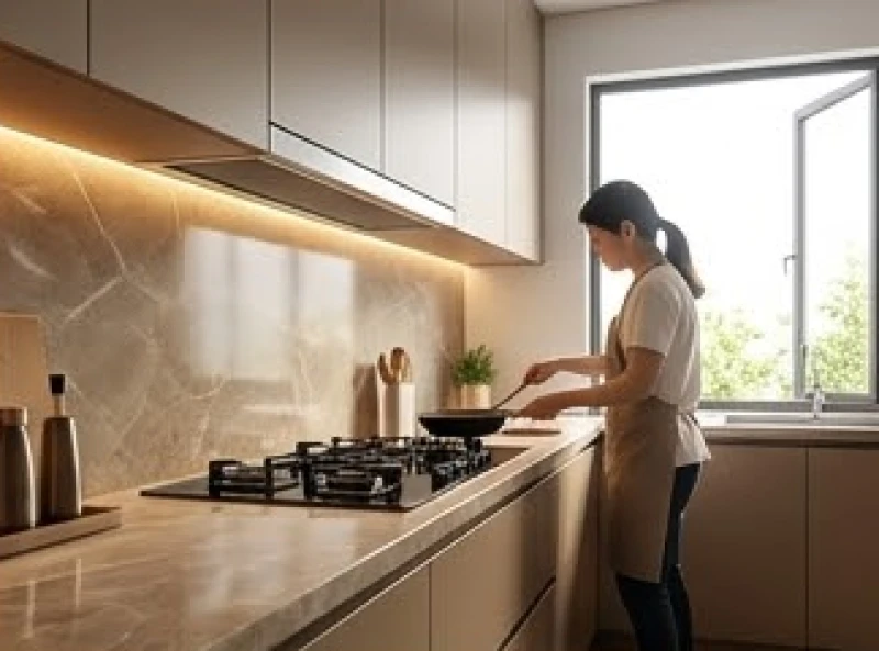 Khu vực bếp nấu hiện đại đặt tại góc khuất để hỏa khí thiêu rụi năng lượng xấu