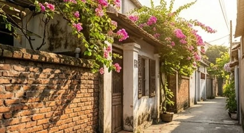 Số nhà hợp tuổi Hợi: Cách tính ngũ hành biển số nhiều ký tự 5 Biển số nhà nhỏ xinh gắn trên bức tường gạch nhuốm màu rêu phong trong một con hẻm yên tĩnh