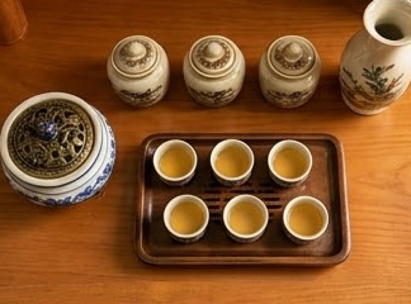 Cách bài trí bàn thờ Thần Tài cho tuổi Sửu: chuẩn hướng 5 nạp âm 5 Bộ vật phẩm thờ cúng đầy đủ gồm bát nhang, bình hoa, khay nước và ba hũ gạo muối nước bằng gốm sứ