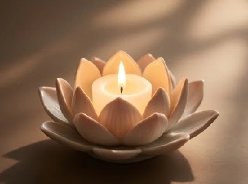 Ngọn nến nhỏ tỏa ánh sáng ấm áp trong không gian tối đại diện cho năng lượng Phú Đăng Hỏa của năm Ất Tỵ