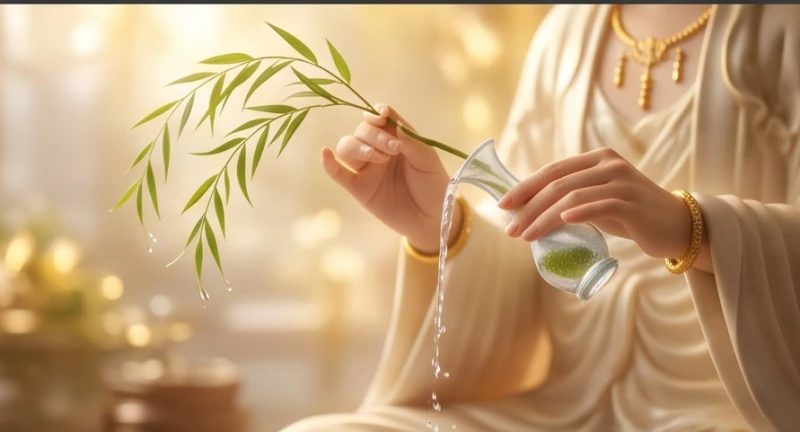 Mơ thấy mẹ Quan Âm: Giải mã điềm cát hung và bộ số tài lộc 4 Đôi bàn tay từ bi của Quan Âm Bồ Tát đang rưới dòng nước cam lộ thanh khiết để ban phát bình an và tài lộc.