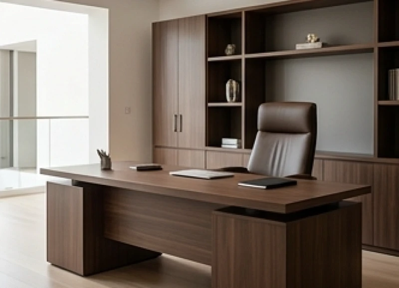 Bàn làm việc ngăn nắp với tầm nhìn thoáng đãng và có bức tường kiên cố làm điểm tựa vững chắc
