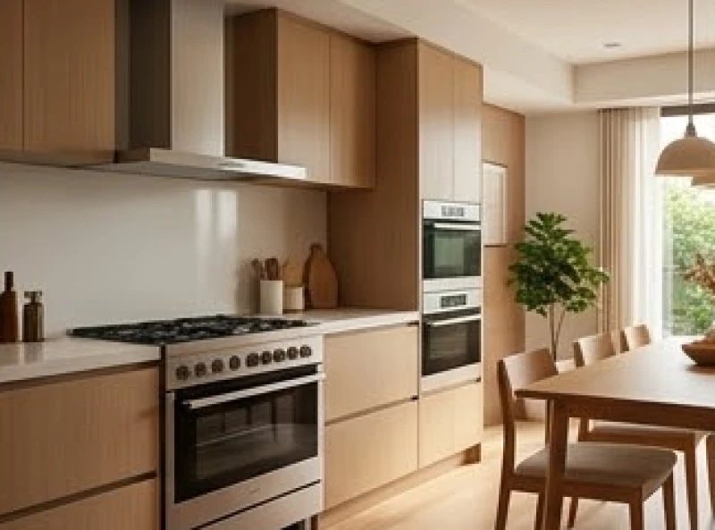 Canh Thìn 1940 hợp hướng nào: Sơ đồ Nam Nữ và cách hóa giải 10 Bếp nấu hiện đại được đặt ở góc tường vững chãi hướng ra ngoài phòng ăn