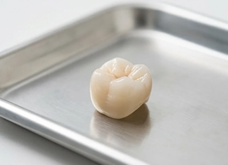 Bị mẻ răng là điềm gì: Ý nghĩa tâm linh, sơ cứu & bảng giá 11 Mão răng sứ toàn phần tinh xảo được đặt trên khay y tế chuẩn bị cho quá trình phục hình