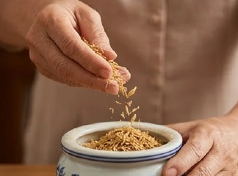 Quá trình bốc từng nắm tro nếp sạch thả nhẹ nhàng vào bát hương theo nhịp điệu sinh lão bệnh tử
