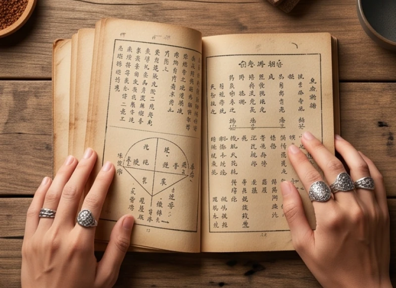 Bàn tay lật những trang sách tử vi phong thủy cổ để giải mã điềm báo lông mày bên trái giật