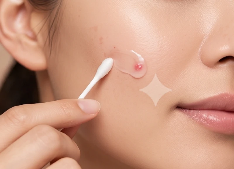 Nốt ruồi ở má: Ý nghĩa phong thủy, độ an toàn và chi phí tẩy 11 Dùng tăm bông cẩn thận thoa một lớp kem trị sẹo mỏng lên vùng da má vừa bong vảy sau khi tẩy nốt ruồi