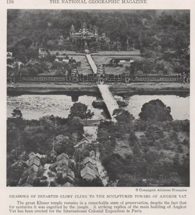 Bóng dáng của sự vinh quang đã mất bám lấy các ngọn tháp điêu khắc của Angkor Wat. Di tích ngôi đền Khmer vĩ đại ở trong một tình trạng bảo quản xuất sắc, mặc dù nó đã bị nhấn chìm trong rừng rậm qua nhiều thế kỷ. Một mô hình thu nhỏ của phần kiến trúc chính yếu của khu đền Angkor Wat đã được dựng lên cho Triển lãm Thuộc địa Quốc tế tại Paris.