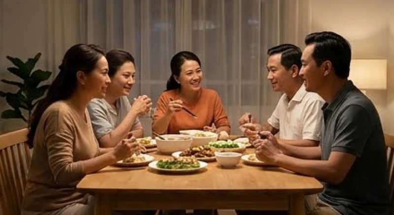 Mơ thấy nước lũ chảy xiết: Bảng tra con số và cách xoa dịu 4 Gia đình nhỏ cùng nhau thưởng thức bữa tối ấm cúng và trò chuyện vui vẻ bên bàn ăn