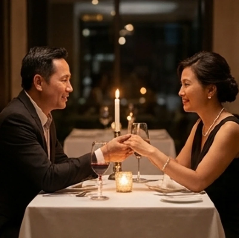 Bữa tối lãng mạn dành riêng cho hai người với ánh nến lung linh giúp vợ chồng trung niên hâm nóng tình cảm