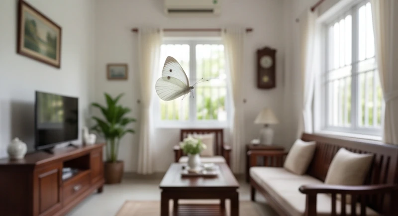 Bướm trắng vỗ cánh bay vào không gian phòng khách, mang theo điềm báo bướm trắng bay vào nhà là điềm gì
