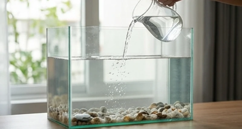 Thay nước mới và vệ sinh sạch sẽ bể cá cảnh sau khi phát hiện cá chết đột ngột để cắt luồng khí xấu
