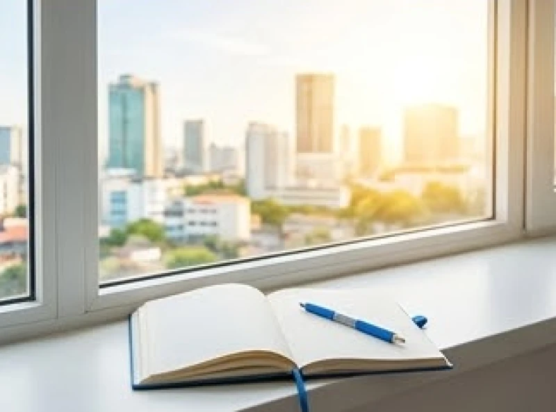 Góc nhìn hướng ra cửa sổ đầy nắng tượng trưng cho chặng đường phát triển rực rỡ đang chờ đón phía trước