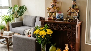 Hướng dẫn chi tiết cách bài trí bàn thờ thần tài cho tuổi dậu chuẩn phong thủy giúp thu hút vượng khí
