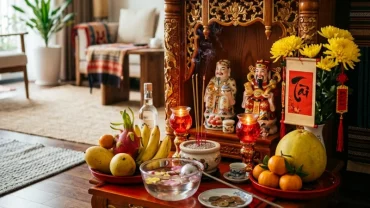 Không gian chuẩn phong thủy với cách bài trí bàn thờ thần tài cho tuổi sửu giúp gia chủ thu hút tài lộc