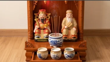 Cách bài trí bàn thờ thần tài cho tuổi thân với đầy đủ vật phẩm phong thủy giúp chiêu tài hút lộc