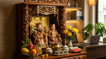 Mô hình chuẩn về cách bài trí bàn thờ thần tài cho tuổi thìn giúp thu hút tài lộc kinh doanh