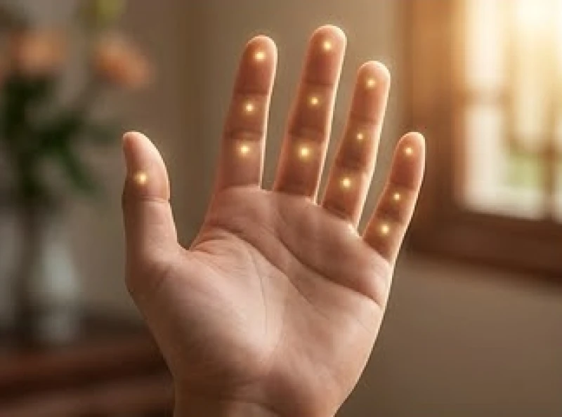 Bàn tay xòe rộng để tính toán các vị trí địa chi tương hại theo trục ngang