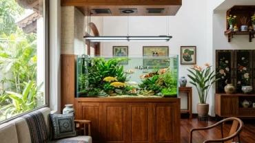 Hướng dẫn chi tiết cách bố trí bể cá trong nhà hợp tuổi Mão giúp thu hút tài lộc và vượng khí cho phòng khách