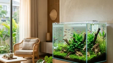 Gợi ý thiết kế và cách bố trí bể cá trong nhà hợp tuổi thân giúp không gian thêm sinh động