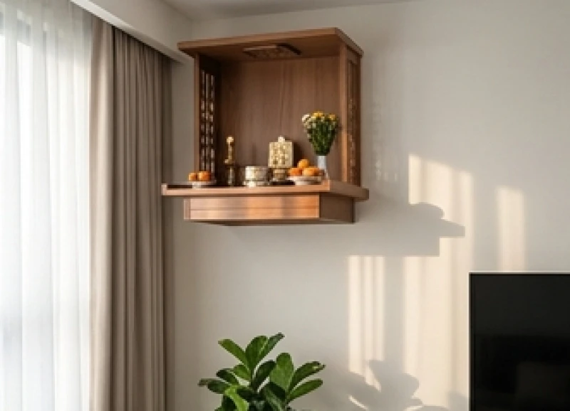Góc thờ phụng trang nghiêm và thanh tịnh dành cho gia chủ Mậu Dần lập nghiệp xa quê