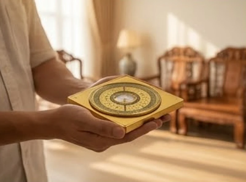 Hướng bàn thờ hợp tuổi Mùi: chuẩn 5 can chi và thước Lỗ Ban 5 Người đo độ số la bàn tại trung tâm không gian thờ tự để xác định chính xác các vạch cung vị phong thủy tốt lành