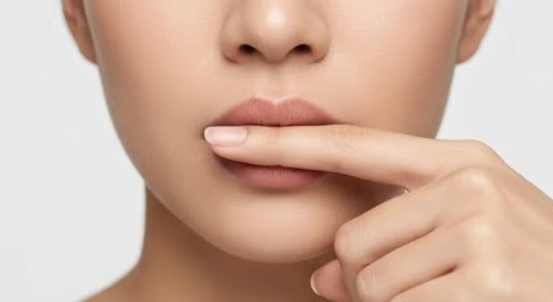 Tướng môi trên dày hơn môi dưới: Ý nghĩa vận mệnh và cách trang điểm 1 Thao tác đặt ngón tay trỏ nằm ngang sát bờ môi để kiểm tra độ dày tỷ lệ của hai môi