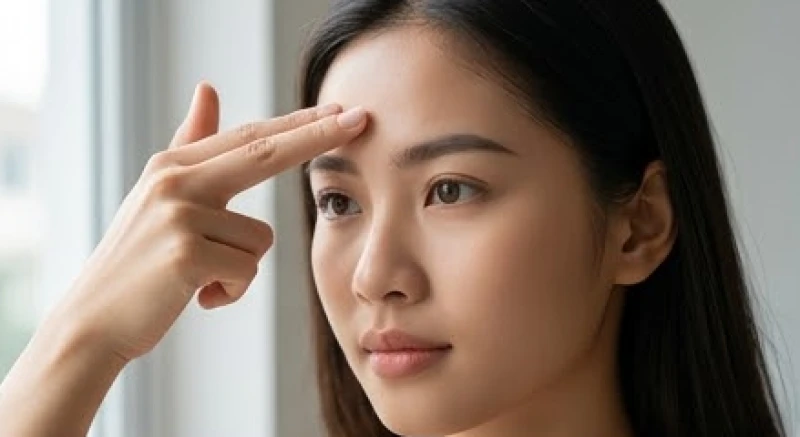 Thao tác đo tỷ lệ Tam đình trên khuôn mặt để xác định chính xác tướng trán thấp