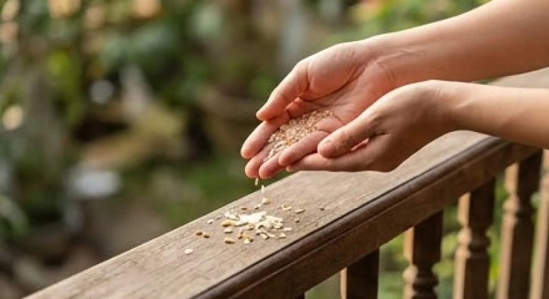 Hành động rắc các loại hạt bên ngoài ban công để chào đón những con vật mang đến nguồn sinh khí tốt lành