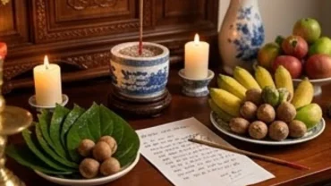 Mâm cúng truyền thống với hướng dẫn cách ghi địa chỉ trong văn khấn chính xác để dâng hương thần linh và gia tiên