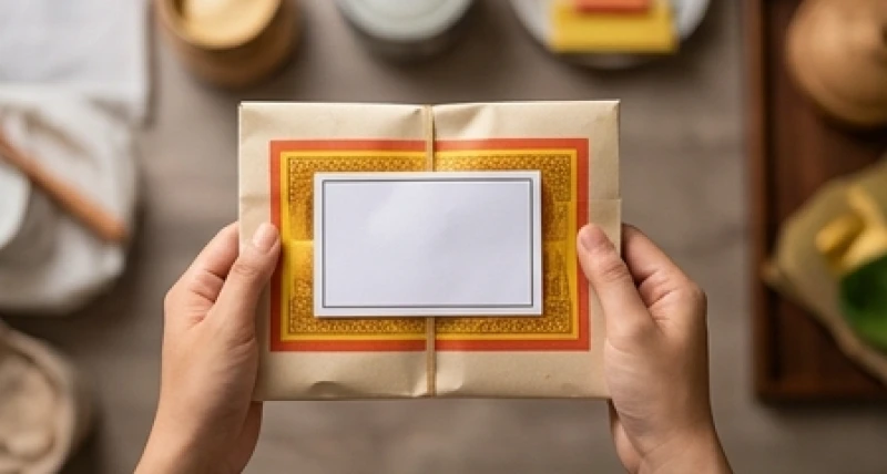 Văn khấn gửi đồ cho người âm: Cách ghi sớ và bài khấn chuẩn 3 Bàn tay đang cẩn thận viết thông tin lên tờ sớ trắng dán trên túi đồ vàng mã