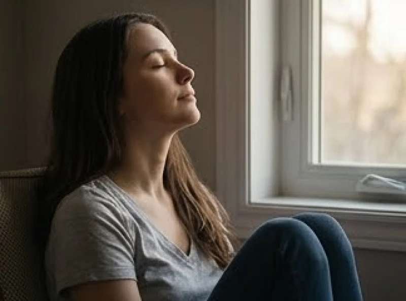 Mơ thấy mèo cắn: Điềm báo phong thủy và sổ mơ con số may mắn 8 Người phụ nữ nhắm mắt hít thở sâu để lấy lại bình tĩnh và cân bằng năng lượng sau khi tỉnh giấc