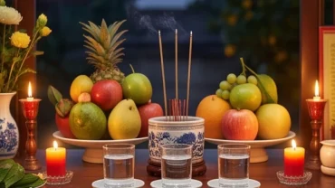 Mâm lễ trang nghiêm là trọng tâm trong cách hóa giải vận hạn cho tuổi Hợi vào dịp đầu năm