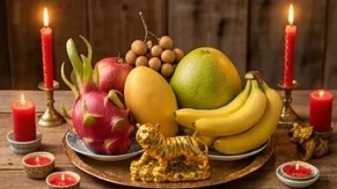 Mâm lễ chay cúng Thái Tuế và vật phẩm phong thủy là cách hóa giải vận hạn cho tuổi ngọ hiệu quả