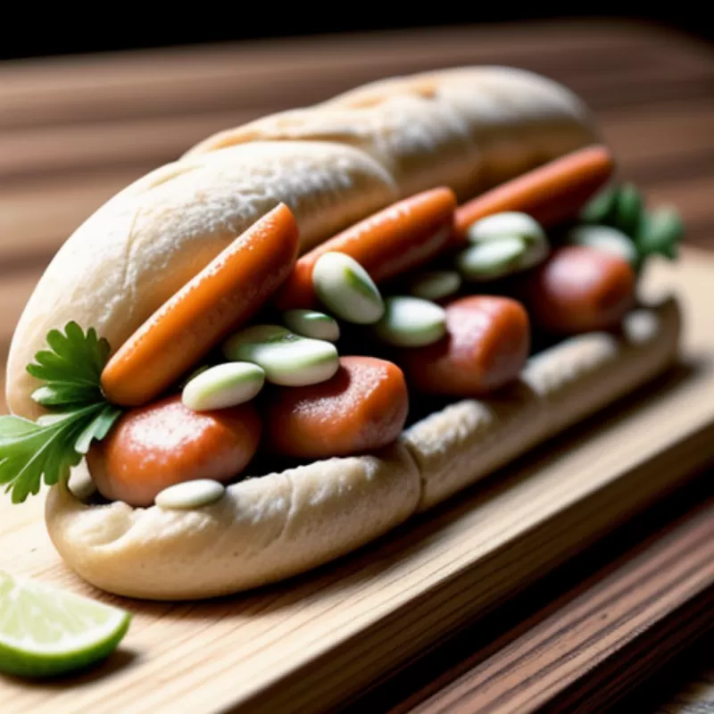 Món hotdog cá kiểu Việt Nam sau khi hoàn thành