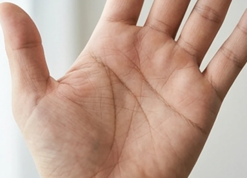 Bàn tay có các nếp gấp giao nhau đan chéo tạo thành hình chữ M phân biệt rõ ràng với nét ngang liền mạch