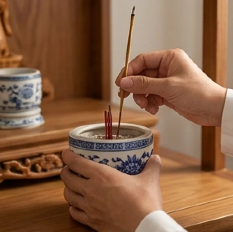 Văn khấn rút tỉa chân nhang: Trọn bộ bài cúng và hướng dẫn an vị 6 Đôi tay cẩn thận giữ thân bát hương và rút từng nén nhang cũ theo chiều thẳng đứng không làm rơi tàn tro