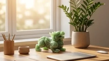 Bàn làm việc bài trí Tỳ Hưu phong thủy đại diện cho cách thu hút tài lộc cho người tuổi ngọ hiệu quả