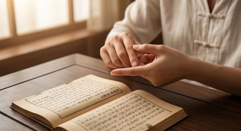 Bàn tay đang đếm các đốt ngón tay để nhẩm tính tuổi mụ xem hạn Kim Lâu của năm hiện tại