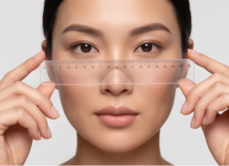 Phương pháp dùng ngón tay đặt ngang để xác định đỉnh nhô cao nhất của khối xương gò má
