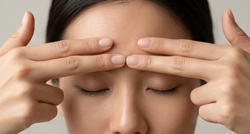 Cung quan lộc trên khuôn mặt: Cách nhận diện và hóa giải tướng xấu 1 Hai ngón tay đặt ngang phía trên ấn đường để đo lường và xác định vị trí cung quan lộc trên trán